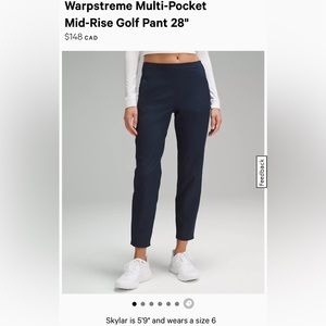 Lululemon Mid-Rise Golf Pant 28" Size 6